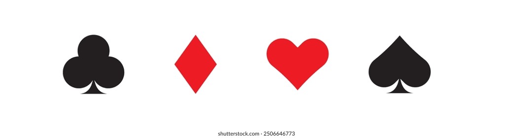 Classic Playing Card Suit Icons. Vector icons. Playing cards or poker signs.