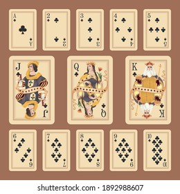 Classic playing cards suit clubs