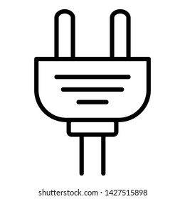 Classic plug cable icon. Outline classic plug cable vector icon for web design isolated on white background