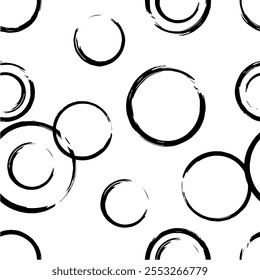 Classic polka dot harmony. Seamless vector pattern. Creative texture with chaotic, hand-drawn round shapes. Dotted wrapping paper sample for design. point and polka dot design two color polka dot
