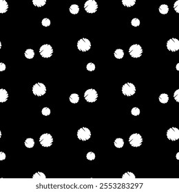 Classic polka dot harmony. Seamless vector pattern. Creative texture with chaotic, hand-drawn round shapes. Dotted wrapping paper sample for design. point and polka dot design two color polka dot