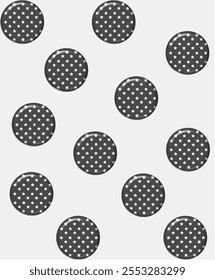 Clásica armonía de lunares. Patrón de Vector sin costuras. Textura creativa con Formas redondas caóticas dibujadas a mano. Muestra de papel de embalaje punteado para el diseño. punto y diseño de lunares dos colores lunares