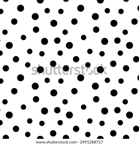 Classic polka dot harmony. Seamless vector pattern. Creative texture with chaotic, hand-drawn round shapes. Dotted wrapping paper sample for design. point and polka dot design two color polka dot