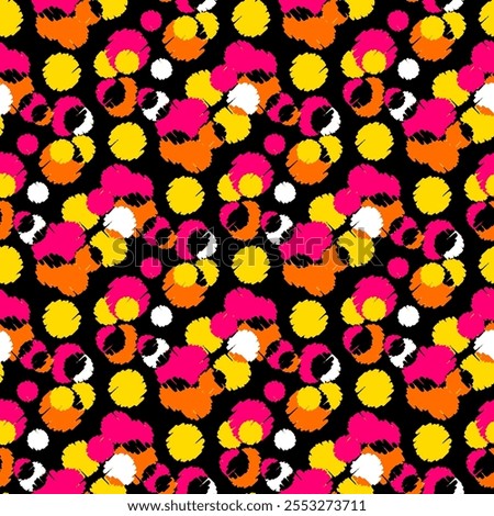 Classic polka dot harmony. Seamless vector pattern. Creative texture with chaotic, hand-drawn round shapes. Dotted wrapping paper sample for design. point and polka dot design two color polka dot