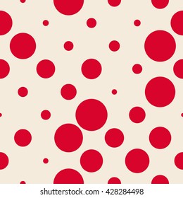 Classic polka dot pattern. Vector repeating texture.