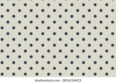 Classic polka dot seamless pattern, ivory and navy dotted abstract background for vintage stationery design