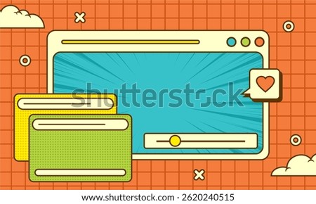 Classic pop art background for template in retro comic style
