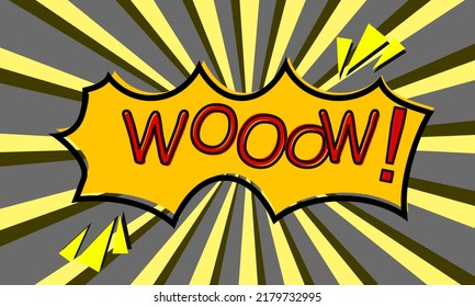 Classic Pop Art Background Background With Wow Text Vector Design
