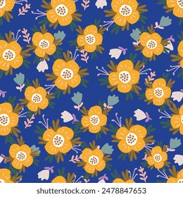Classic Popular Flower Seamless pattern background.Perfect for wallpaper, fabric design, wrapping paper, surface textures, digital paper