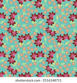 Classic Popular Flower Seamless pattern background.Perfect for wallpaper, fabric design, wrapping paper, surface textures, digital paper