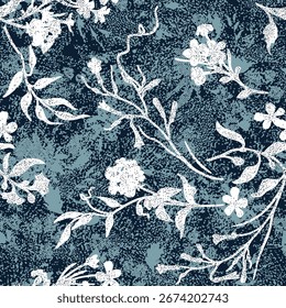 Klassische beliebte Blume Nahtloses Muster Hintergrund - Für einfaches nahtloses Muster verwenden Sie es zum Füllen von Konturen