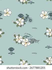 Classic Popular Flower Seamless pattern background - For easy making seamless pattern use it for filling any contours