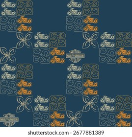 Classic Popular Flower Seamless pattern background - For easy making seamless pattern use it for filling any contours