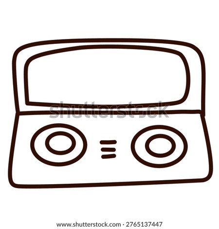 Classic portable stereo system with speakers and buttons for playing old records