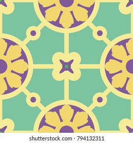 Classic Portuguese Geometric seamless pattern