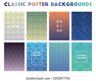 Classic Poster Backgrounds. Alive geometric patterns, magnificent vector illustration.