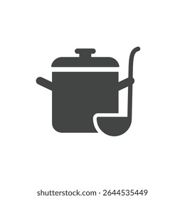 Classic Pot with Ladle Symbolizing Wholesome Home Cooked Meals and Traditional Family Recipes