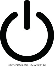 A classic power button icon with a circular design and vertical bar Vector
