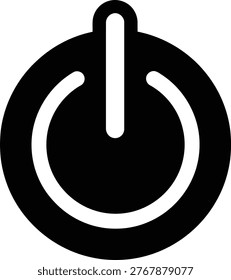 A classic power button symbol with a circular outline and vertical bar Vector