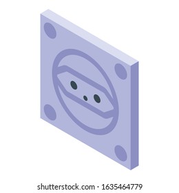 Classic power socket icon. Isometric of classic power socket vector icon for web design isolated on white background