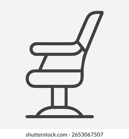 Classic Press-Back Chair Icon in Elegant Line Art Style