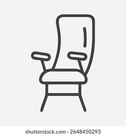 Classic Press-Back Chair Line Art Illustration in Minimalist Style