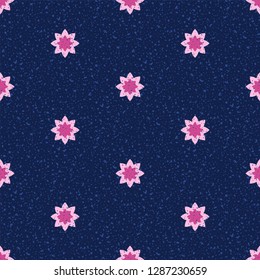 Classic print with geometric floral motif. An unusual combination of flowers and spots. Eclectic print. Vector. Eps 10