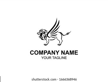 classic and professional mythological winged Lion, this logo is perfect for companies with core values like experience solidity and trust