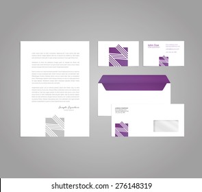 Classic and professional stationery template design for your company with a business card, letter and envelope