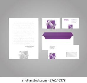 Classic and professional stationery template design for your company with a business card, letter and envelope