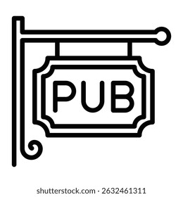Klassisches Kneipenschild, Vektorgrafik. Bearbeitbarer Strich.