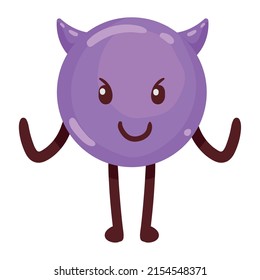 Classic Purple Devil Emoticon Character