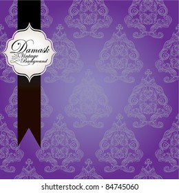 classic purple seamless damask background