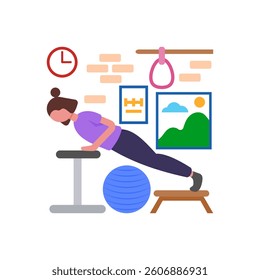 Classic Push Up Variations Vector Illustration