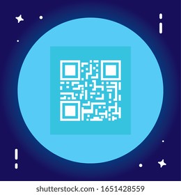 classic qr code in frame circular vector illustration design
