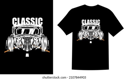 Classic quote typography vintage printable t shirt design Vector. Car t shirt design vector illustration