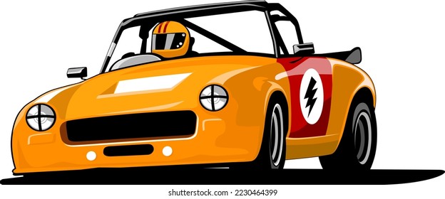 classic race cartoon design vector