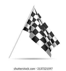 classic race checkered flag with realistic design vector