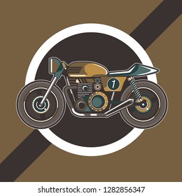 classic race motorcycle vector, logo classic motorcycle - Vector