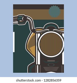 classic race motorcycle vector, logo classic motorcycle - Vector
