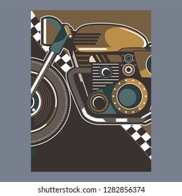 classic race motorcycle vector, logo classic motorcycle - Vector
