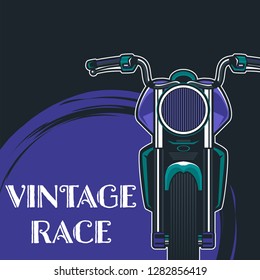 classic race motorcycle vector, logo classic motorcycle - Vector