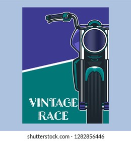 classic race motorcycle vector, logo classic motorcycle - Vector