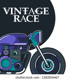 classic race motorcycle vector, logo classic motorcycle - Vector
