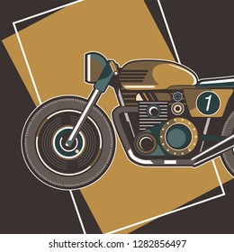 classic race motorcycle vector, logo classic motorcycle - Vector