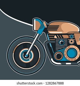classic race motorcycle vector, logo classic motorcycle - Vector