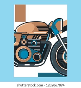 classic race motorcycle vector, logo classic motorcycle - Vector