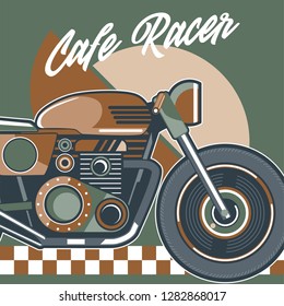 classic race motorcycle vector, logo classic motorcycle - Vector