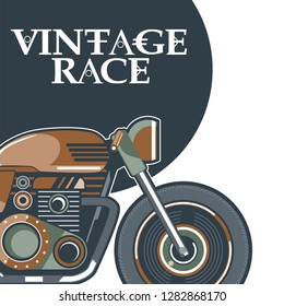 classic race motorcycle vector, logo classic motorcycle - Vector