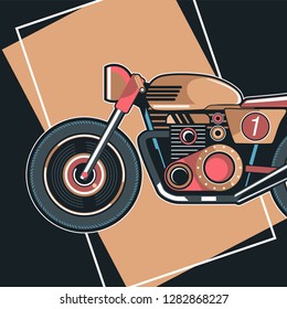 classic race motorcycle vector, logo classic motorcycle - Vector